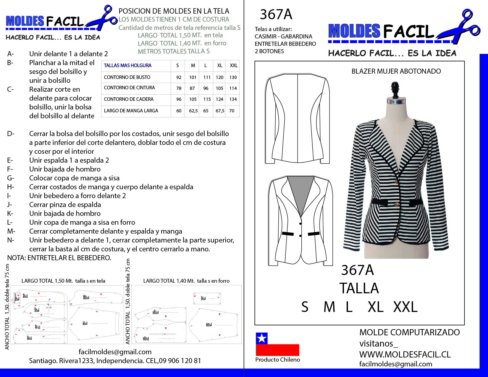 Blazer mujer abotonado
