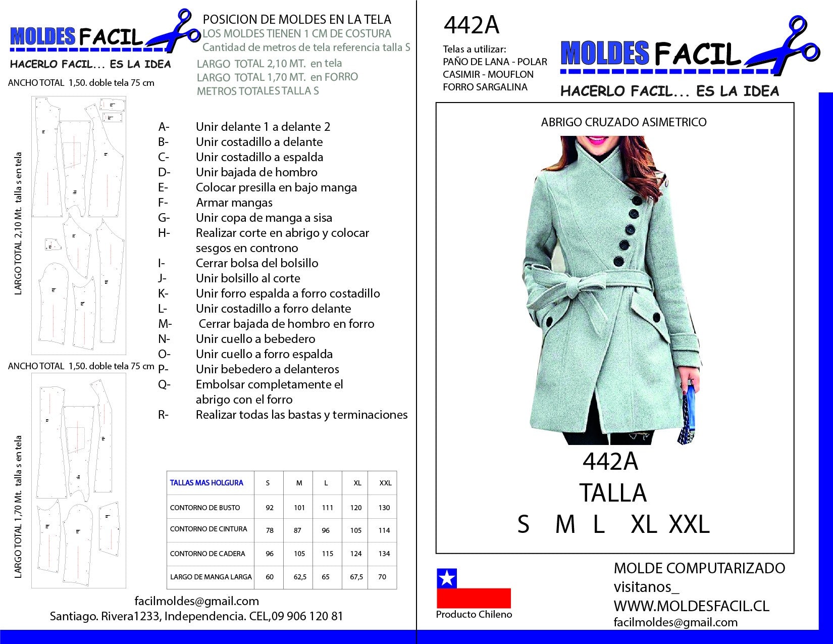 Abrigo cruzado asimetrico